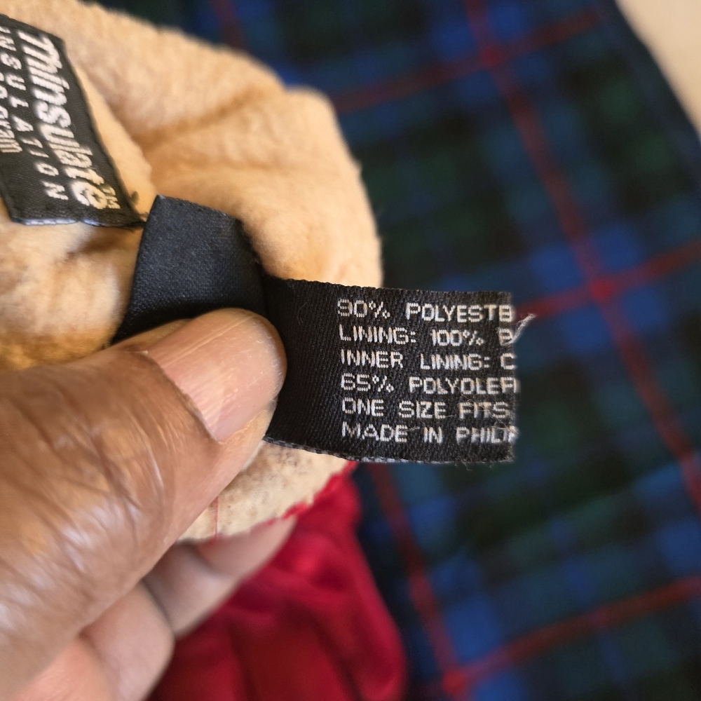 Cejon 3M Thinsulate Cherry Red Velvet Gloves & Blue Tartan Plaid Scarf Set - Picture 5 of 9